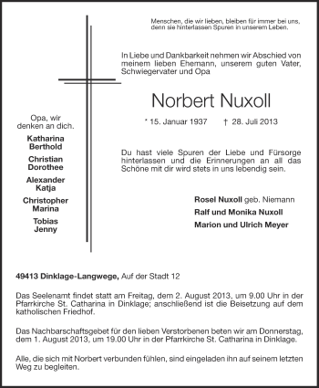 Anzeige von Norbert Nuxoll von OM-Medien